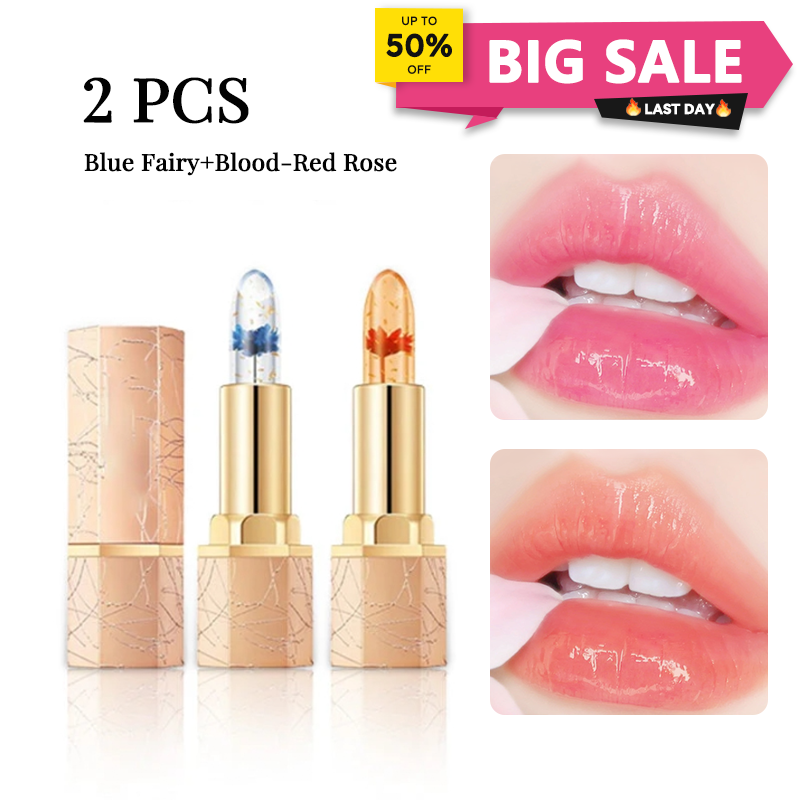 🔥LAST DAY - BUY 1 GET 1 FREE JUST $12.49 EACH👄Crystal Flower Temperature Color Change Jelly Lipstick
