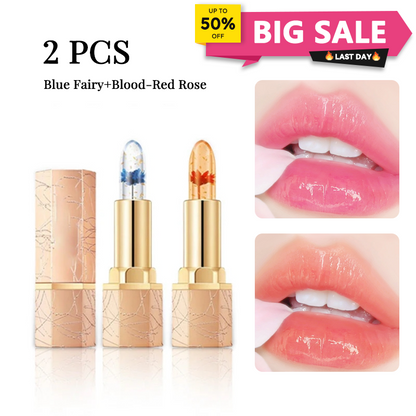 🔥LAST DAY - BUY 1 GET 1 FREE JUST $12.49 EACH👄Crystal Flower Temperature Color Change Jelly Lipstick