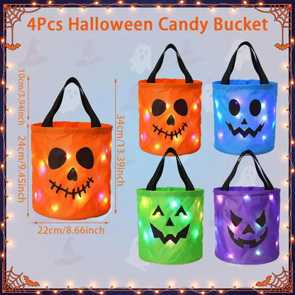 Halloween Candy in Buckets