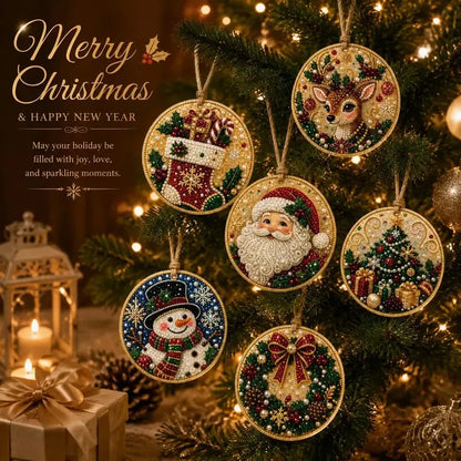 🎄 DIY Christmas Diamond Art Ornament Set ✨ Create Your Own Holiday Magic