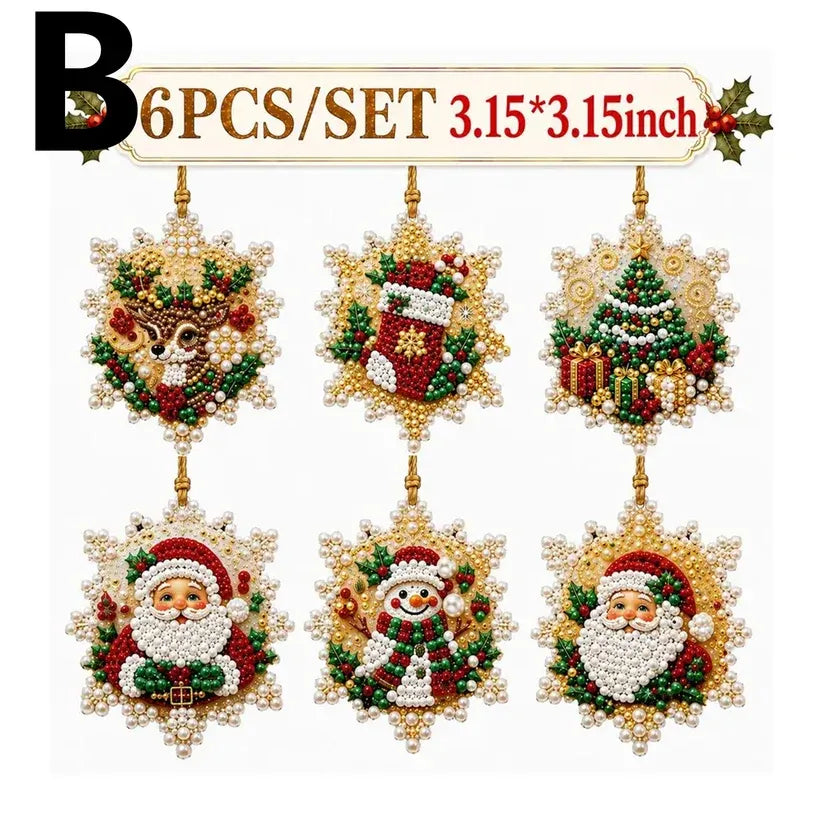 🎄 DIY Christmas Diamond Art Ornament Set ✨ Create Your Own Holiday Magic