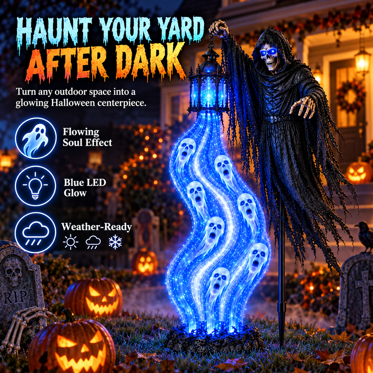 Limited Halloween Deal – Solar Reaper Soul Lantern Yard Display