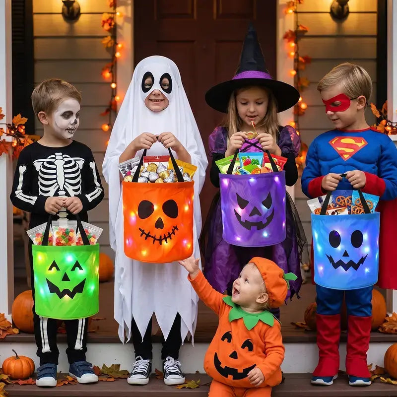 Halloween Candy in Buckets