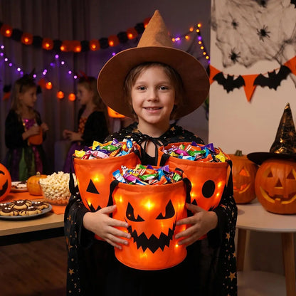 Halloween Candy in Buckets