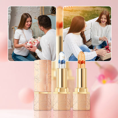 🔥LAST DAY - BUY 1 GET 1 FREE JUST $12.49 EACH👄Crystal Flower Temperature Color Change Jelly Lipstick